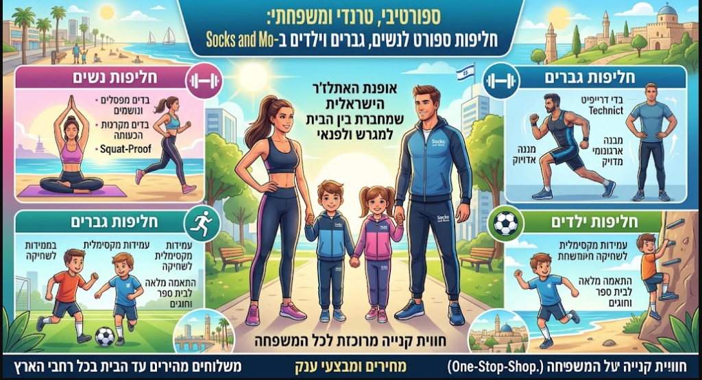ספורטיבי, טרנדי ומשפחתי: חליפות ספורט לנשים, גברים וילדים ב-Socks and More
